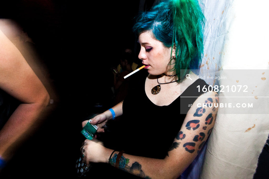 160821072 | 
Goth by night. Neon fluorescent peacock hair.
Electric Minds 10: Sublimate with Ben UFO and Joy ... | Team Chuubie