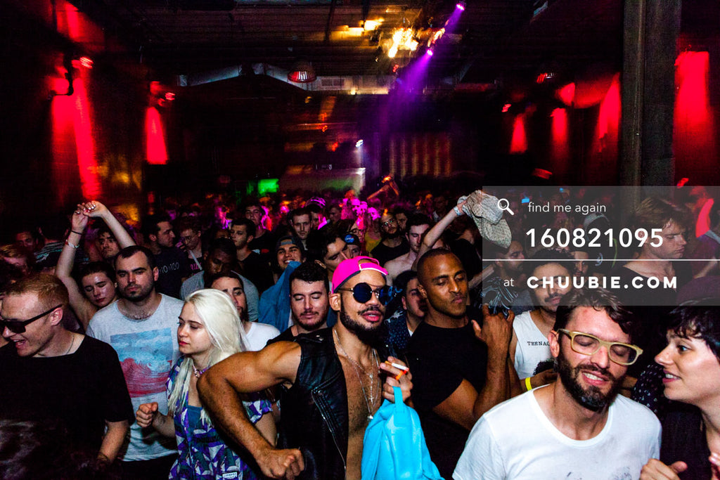 160821095 | 
Fully packed warehouse crowd, illuminated by red lights.
Electric Minds 10: Sublimate with Ben U... | Team Chuubie