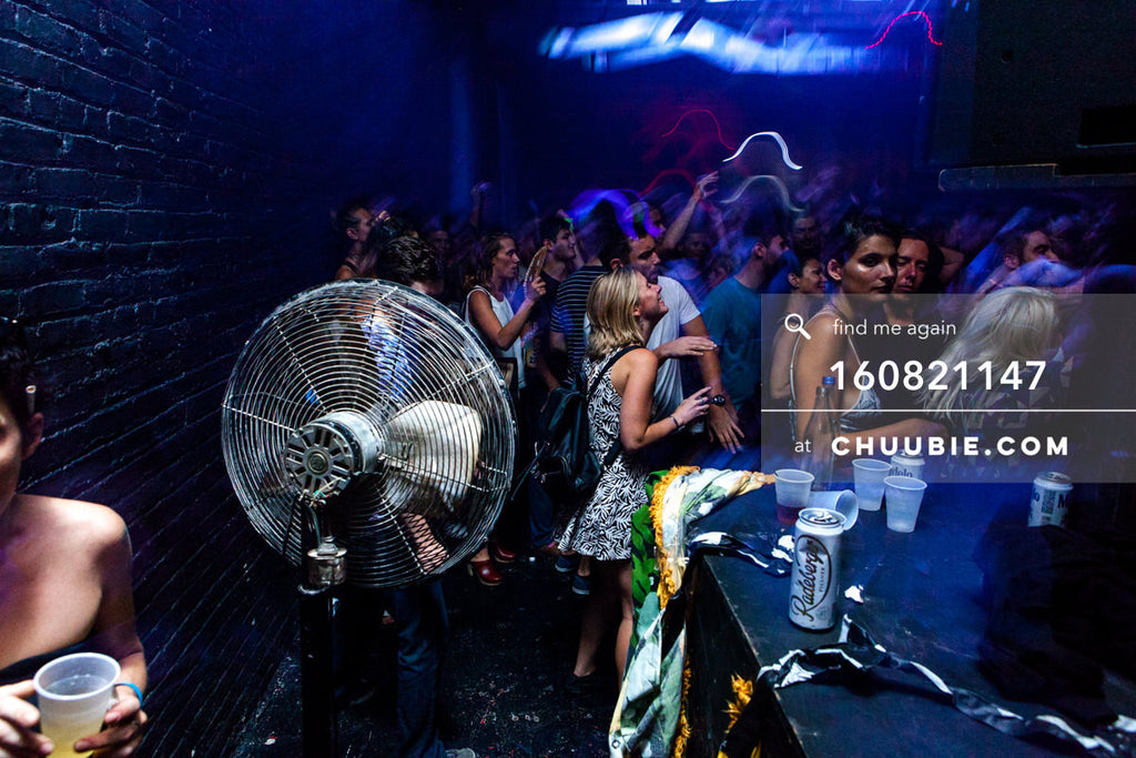 160821147 | 
Midnight blue light on the crowd. There's always a fan stage left at Sublimate parties.
Electric... | Team Chuubie