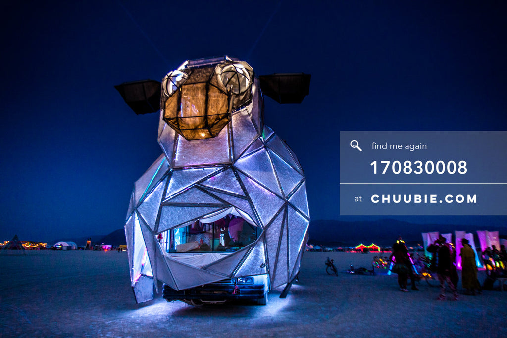 170830008 | 
Front view of the BAAAHS art car on the playa at the break of dawn Wednesday, after Tuesday nigh... | Team Chuubie