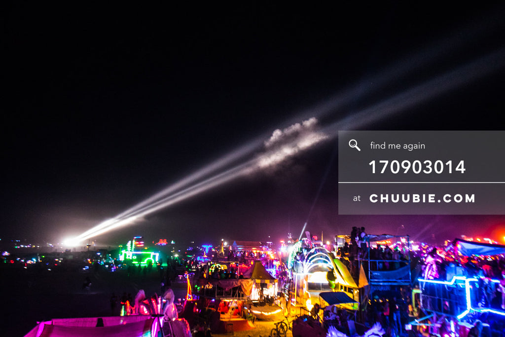 170903014 | 
Man Burn night (Saturday night) – playa is lit with LEDs and dance festivities, as seen from 8PM... | Team Chuubie