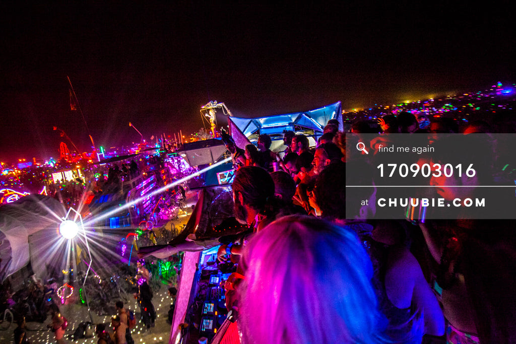 170903016 | 
The playa is illuminated with bright, colorful LED lights Saturday night (Man Burn night). As se... | Team Chuubie