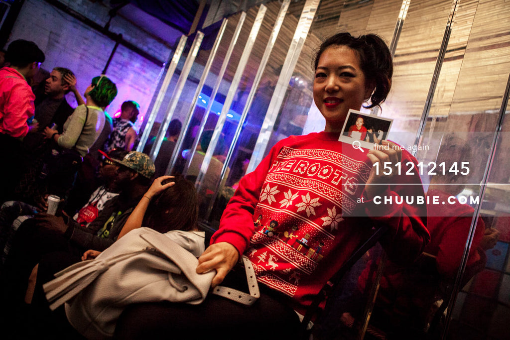 151212145 | 
Krystal Sunny ChenĀ in Christmas sweater holds up polaroid, most likely shot by Mike Bauer.
ā Sub... | Team Chuubie