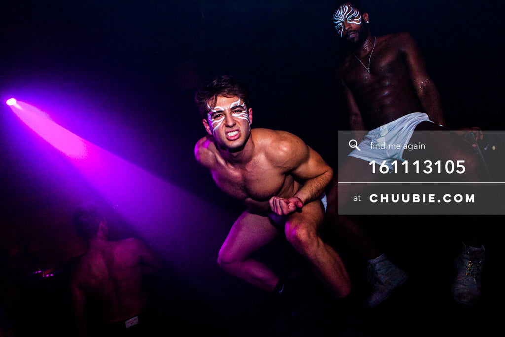 161113105 | Bringing their own performance, these young athletic guys came with blacklight face paint to danc... | Team Chuubie