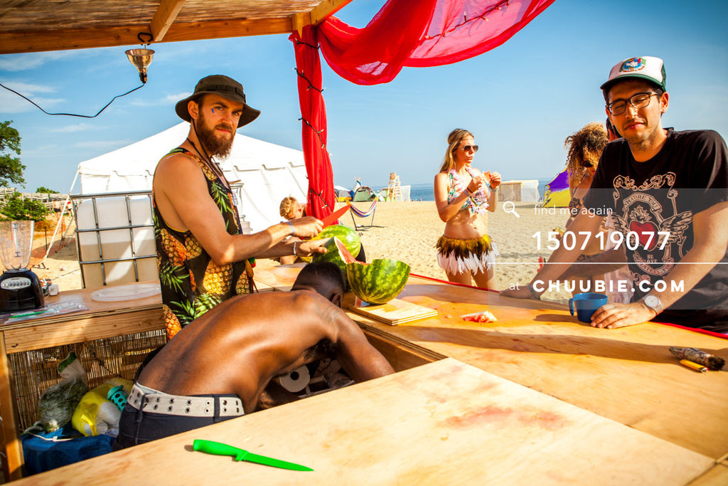 150719077 | 
Bearded Brothers serve fresh juice at the beach cabana.
—Gratitude Migration 2015: Summer Dream.... | Team Chuubie