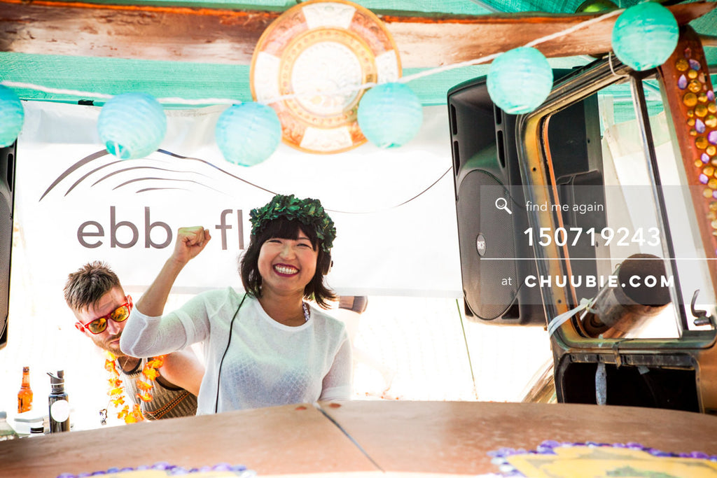 15071943 | 
Cyantifik (DJ V) DJs in the beach art car.
—Gratitude Migration 2015: Summer Dream. ebb+flow sta... | Team Chuubie