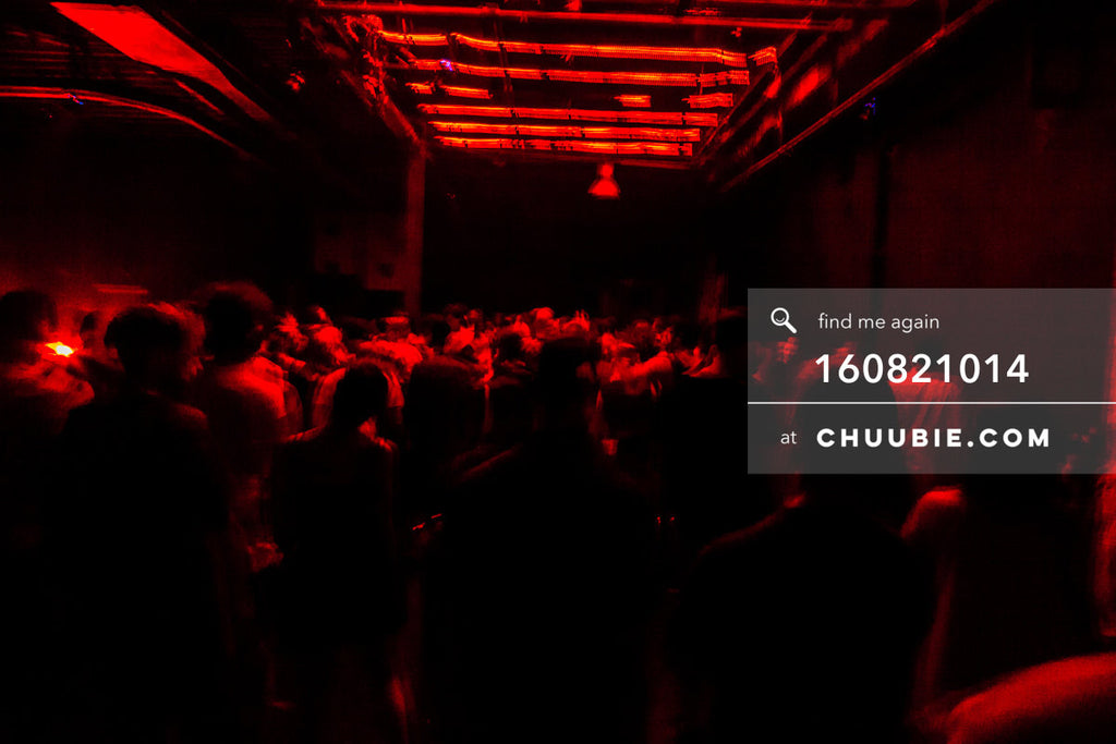 160821014 | 
Environmental ambient shot of the industrial warehouse crowd lit by red light's glow. raw.
Elect... | Team Chuubie