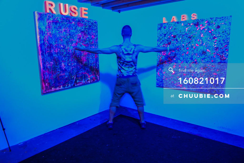 160821017 | 
Ben showing us the Ruse Labs experiential room, fully equipped with art to view through (augment... | Team Chuubie