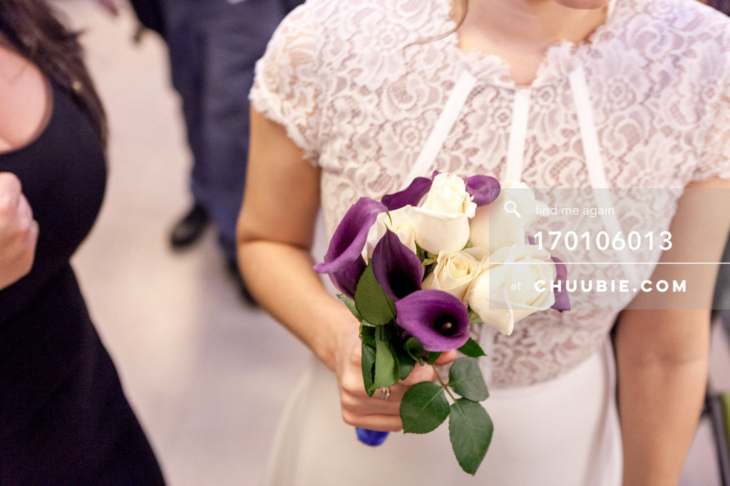 170106013 | Bride with bouquet of flowers
—Jenn & Andres' NYC City Hall Wedding. City Clerk's Office, Win... | Team Chuubie
