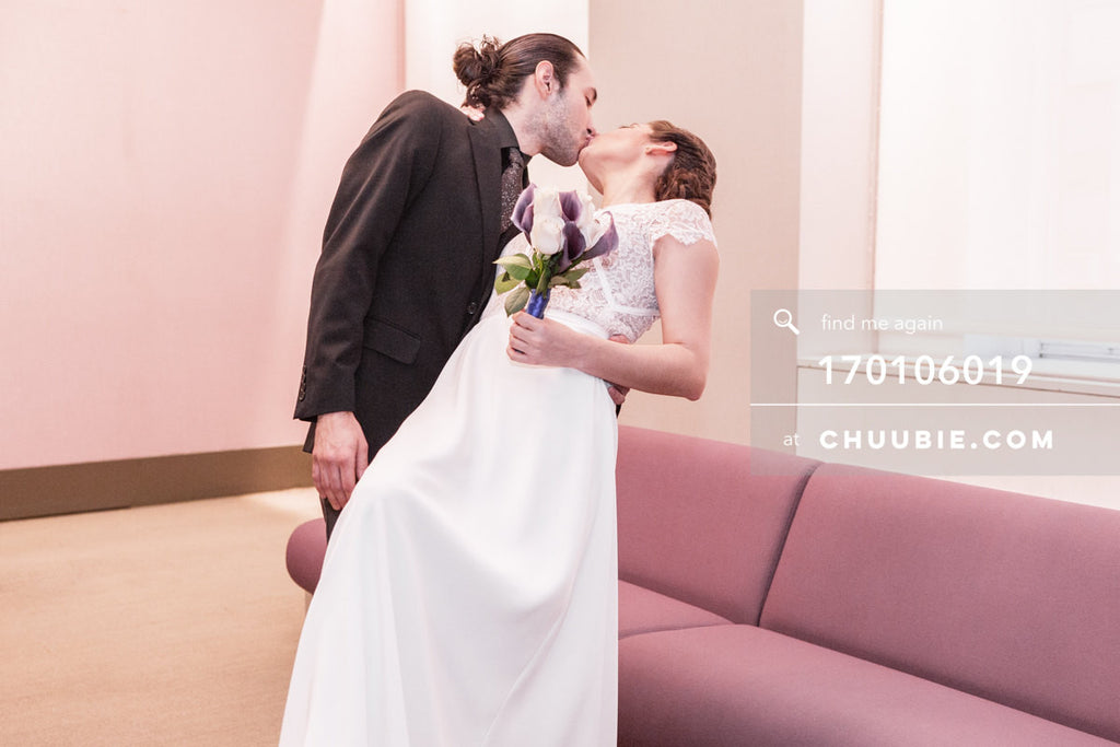 170106019 | Groom dips Bride back for a kiss in the NYC City Hall Wedding Chapel
—Jenn & Andres' NYC City... | Team Chuubie