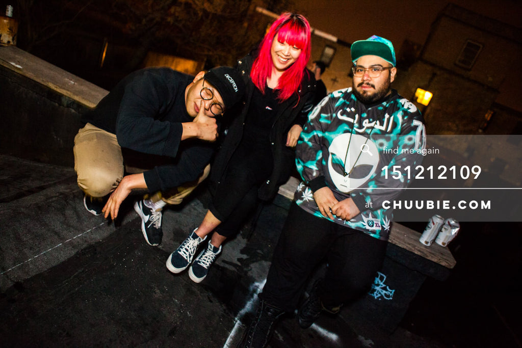 151212109 | 
Asian neon crew on Brooklyn rooftop.
— Sublimate & Ruse Labs 2 Year Anniversary: Mike Servit... | Team Chuubie