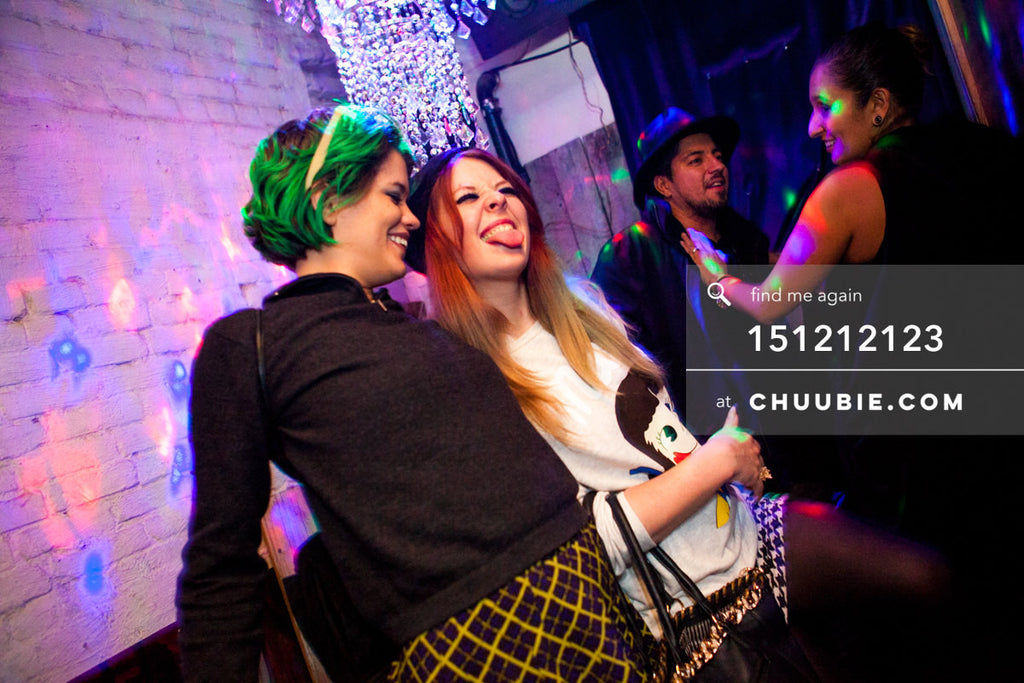 151212123 | 
Kelsie with the neon glowing green hair and Vee Mcgee at Brooklyn warehouse party.
— Sublimate &... | Team Chuubie
