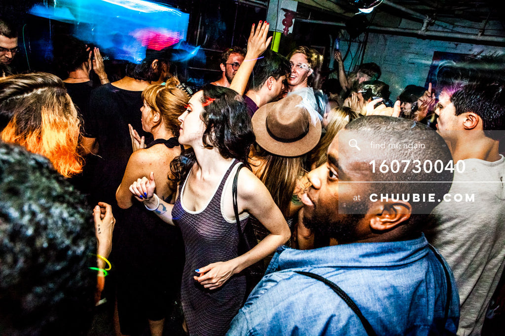 160730040 | Ladies in crowd at Brooklyn warehouse rave.
— Sublimate & Ruse Labs present: Mood ii Swing. F... | Team Chuubie