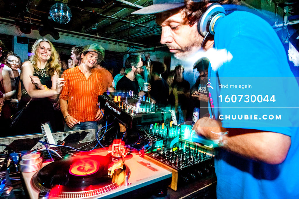 160730044 | DJ Donny Burlin w/ smiling dance floor crowd at Brooklyn warehouse rave.
— Sublimate & Ruse L... | Team Chuubie