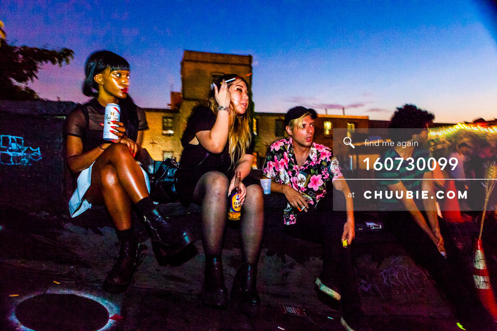 160730099 | Stylish clubgoers sit on Brooklyn rooftop at dawn.
— Sublimate & Ruse Labs present: Mood ii S... | Team Chuubie