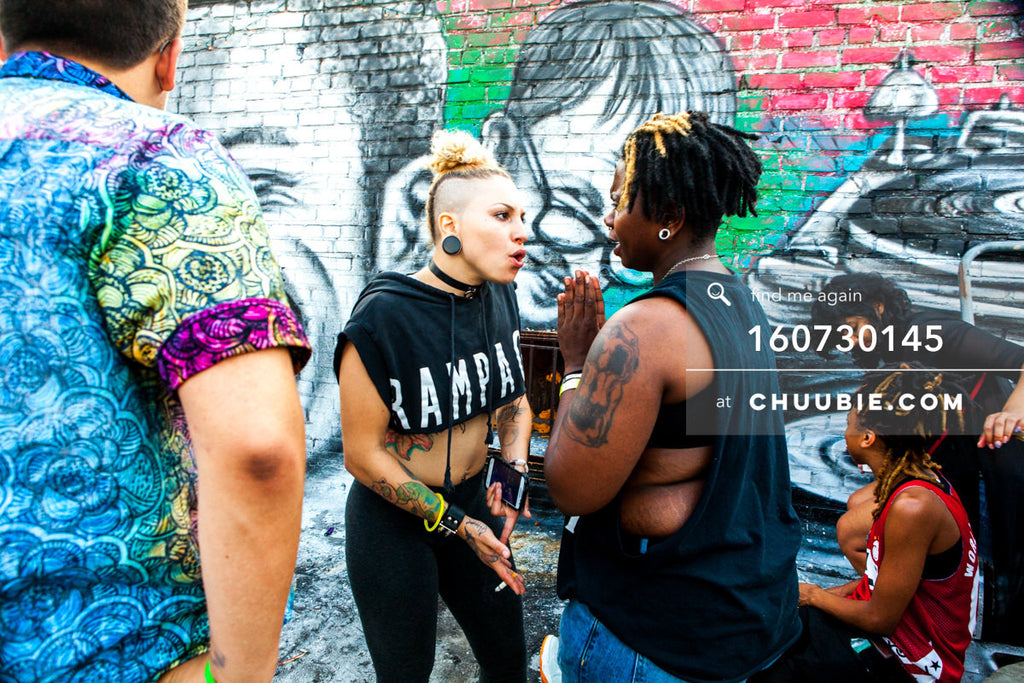 160730145 | Two queer punk girls serving us attitude with graffiti wall.
— Sublimate & Ruse Labs present:... | Team Chuubie