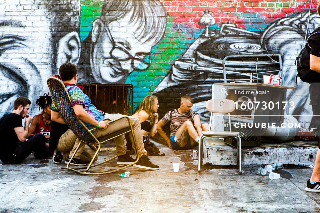 160730173 | Scenic Brooklyn rooftop colorful graffiti wall.
— Sublimate & Ruse Labs present: Mood ii Swin... | Team Chuubie