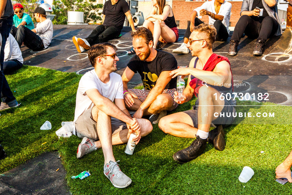 160730182 | Faso (DJ Faso) with friends on astroturf, Brooklyn summer rooftop.
— Sublimate & Ruse Labs pr... | Team Chuubie
