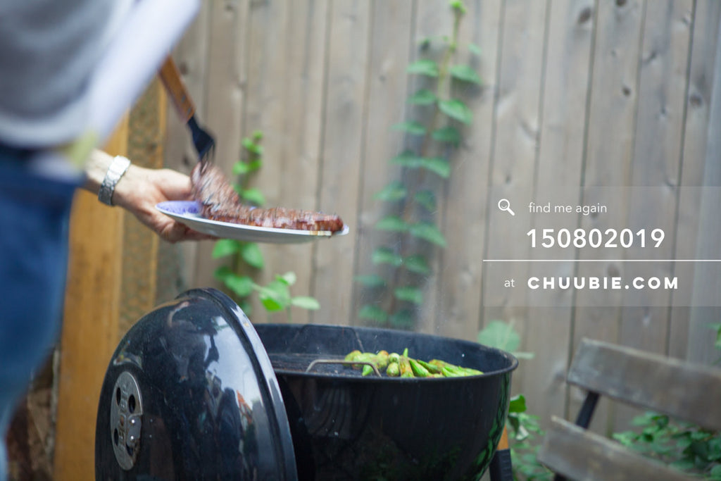 150802019 | Steak & Okra on grill lifestyle shot at summer backyard BBQ.
—Team Fun BBQ hosted by Sublimat... | Team Chuubie